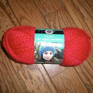 1 Skein Loops & Threads Cozy Wool Yarn - Color Claret - 90 yds.